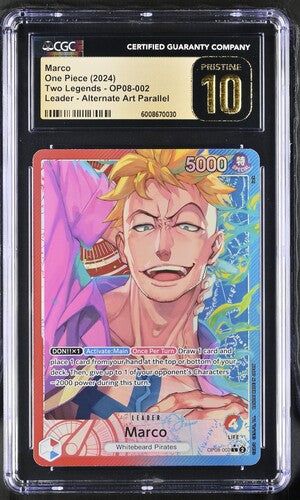 2024 One-Piece Two Legends OP08-002 MARCO ALT LEADER CGC PRISTINE 10