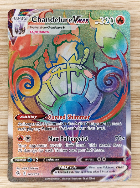 2021 Pokemon Chandelure Vmax Secret Rare Fusion Strike 265/264