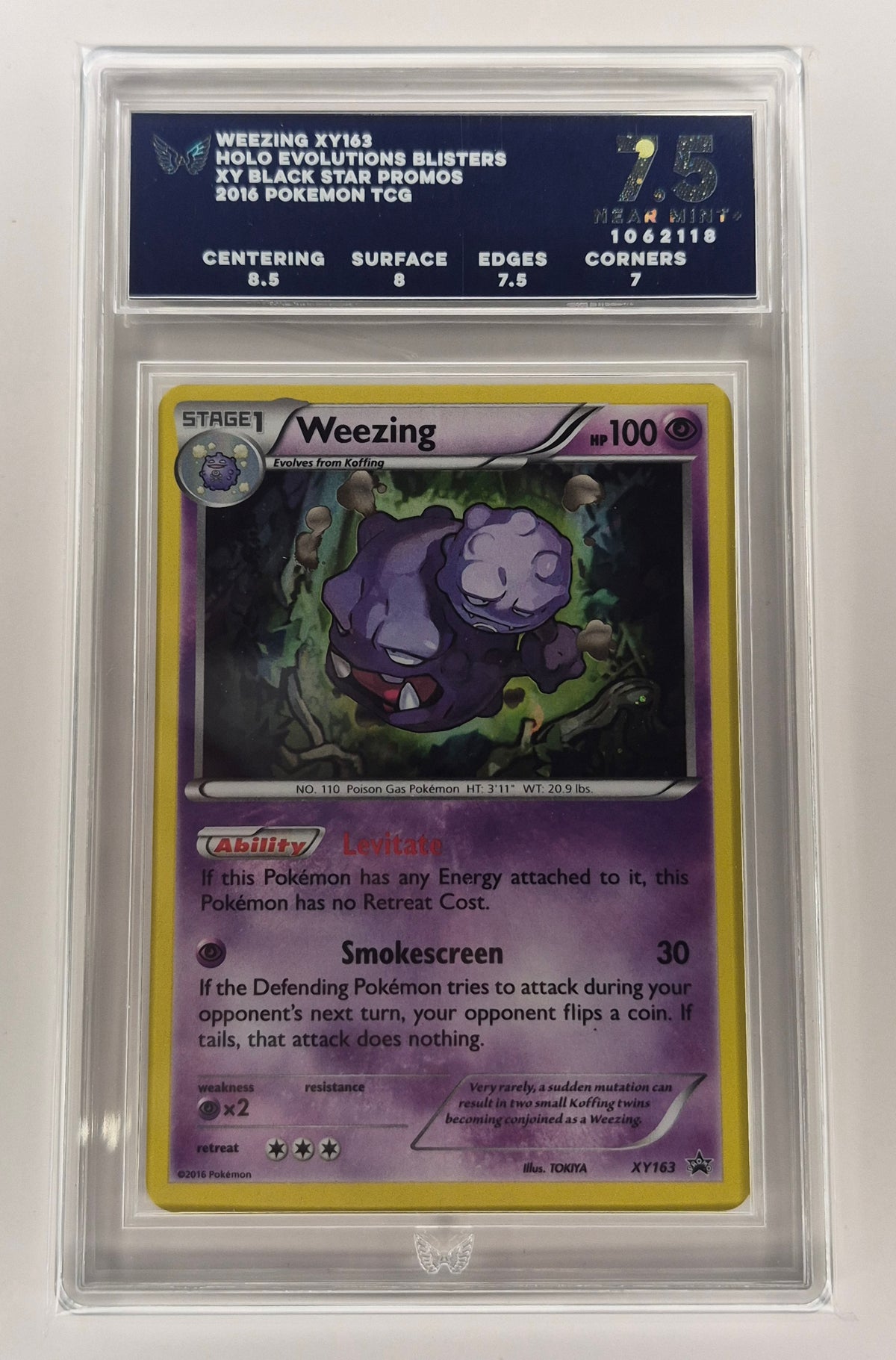 2016 Pokémon Evolutions Blisters XY163 Weezing Black Star Promo ARK 7.5 PSA