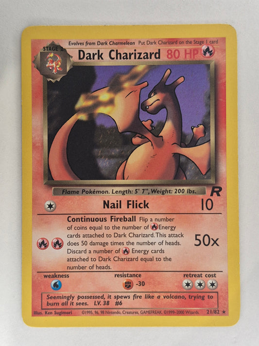 2000 Pokémon Team Rocket 21/82 Dark Charizard Non-Holo LP/MP