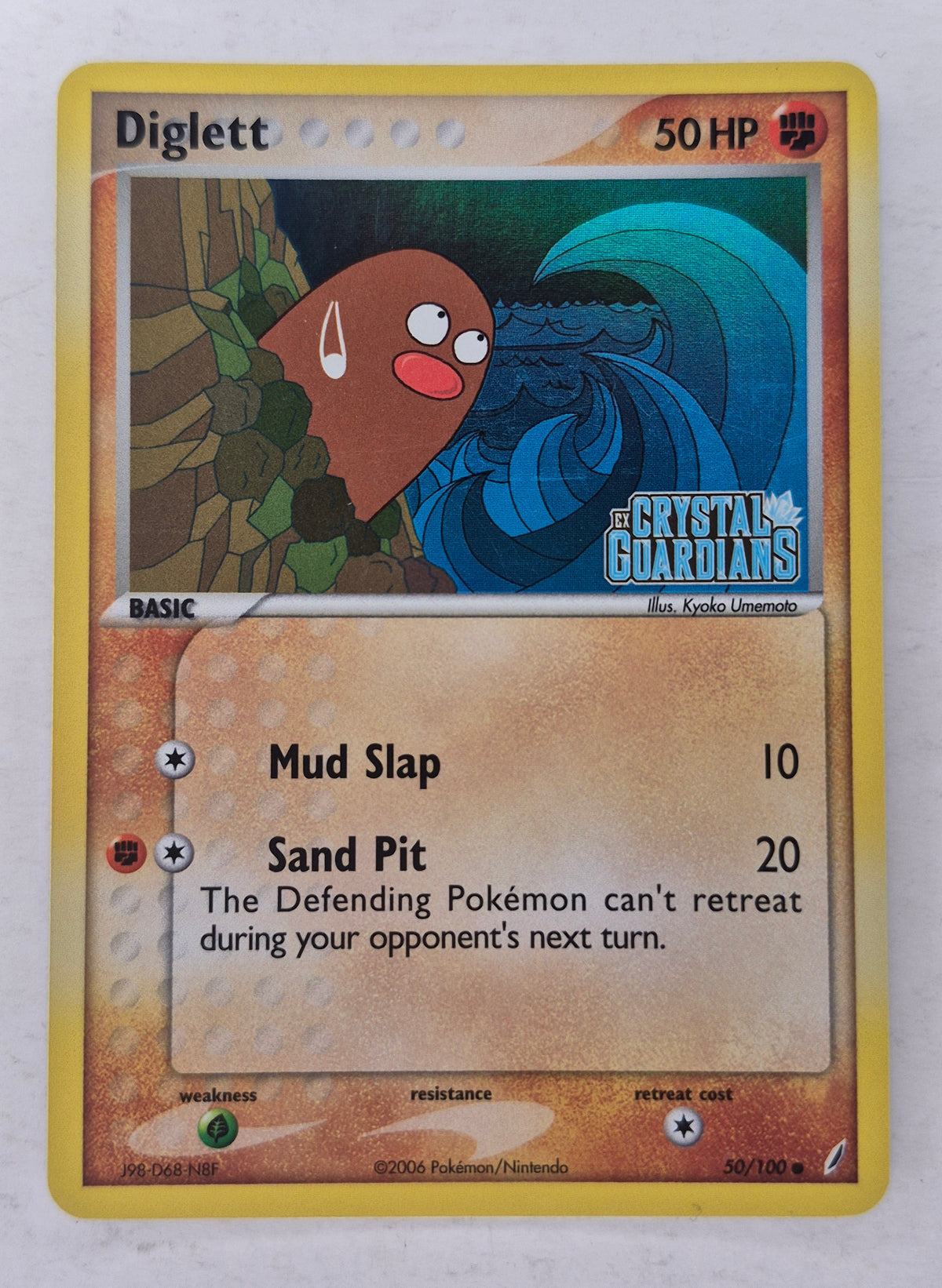 Diglett 50/100 Pokemon EX Crystal Guardians Reverse Holo LP Stamped