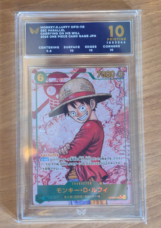 Monkey D. Luffy OP13-118 SEC Parallel Carrying on His Will ONE PIECE JPN. ARK Pristine 10