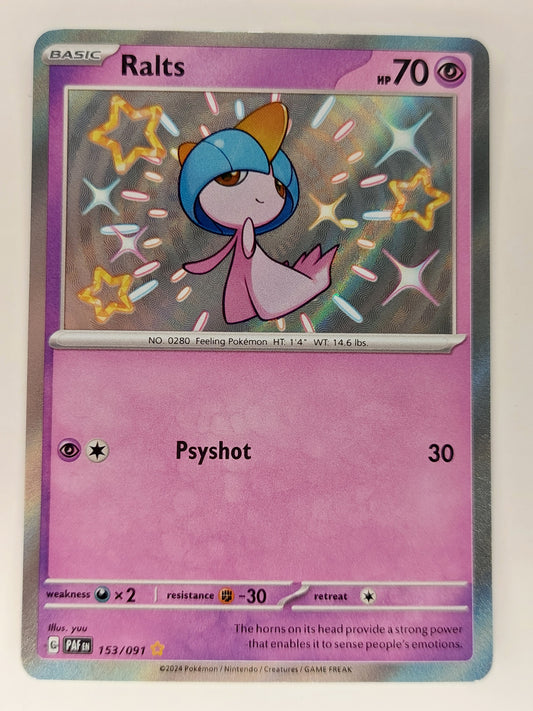 2024 Pokemon Ralts Baby Shiny Paldean Fates 153/091