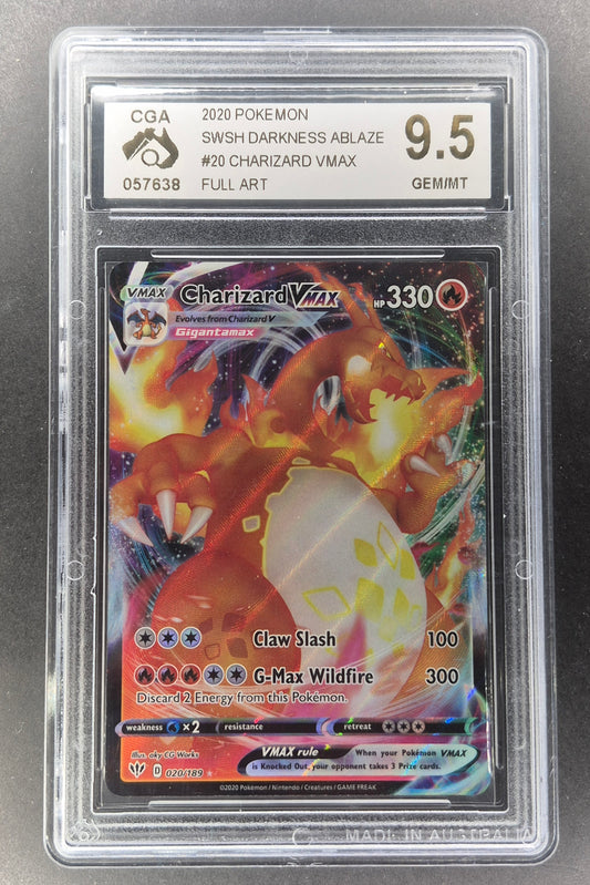 2020 Pokémon Darkness Ablaze 020/189 Charizard Vmax CGA 9.5