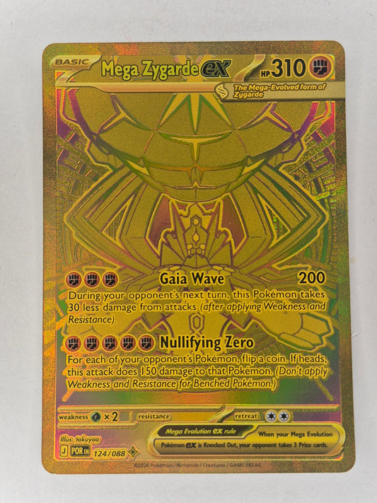 Mega Zygarde EX Gold Hyper Rare 124/088 Pokémon Perfect Order English 2026 NM