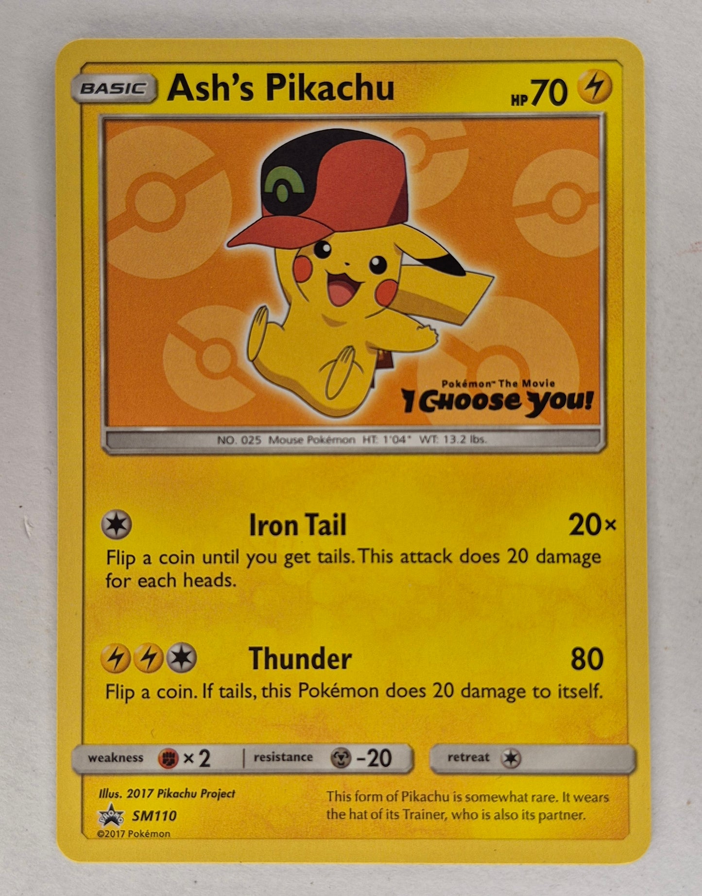 2017 Ash's Pikachu SM110 - Sun & Moon Promo I Choose You LP