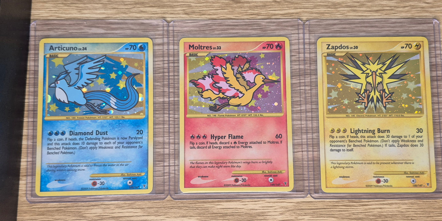 2009 Pokemon Legendary Bird Set 🔥 Articuno 148/147 Zapdos 150/147 Moltres 149/147 ✨️ (NM)