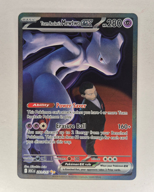 Team Rocket's Mewtwo ex 281/217 SIR ME: Ascended Heroes - Pokemon Card - NM