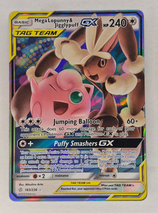 Pokemon Mega Lopunny Jigglypuff GX 165/236 Cosmic Eclipse NM