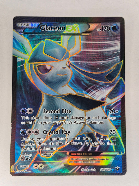 Glaceon EX 116/124 XY Fates Collide Ultra Rare Full Art POKEMON LP/MP