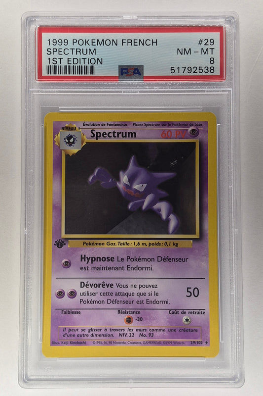 1999 Pokémon(French)Spectum(Haunter)1st Edition Holo 29/102 PSA 8
