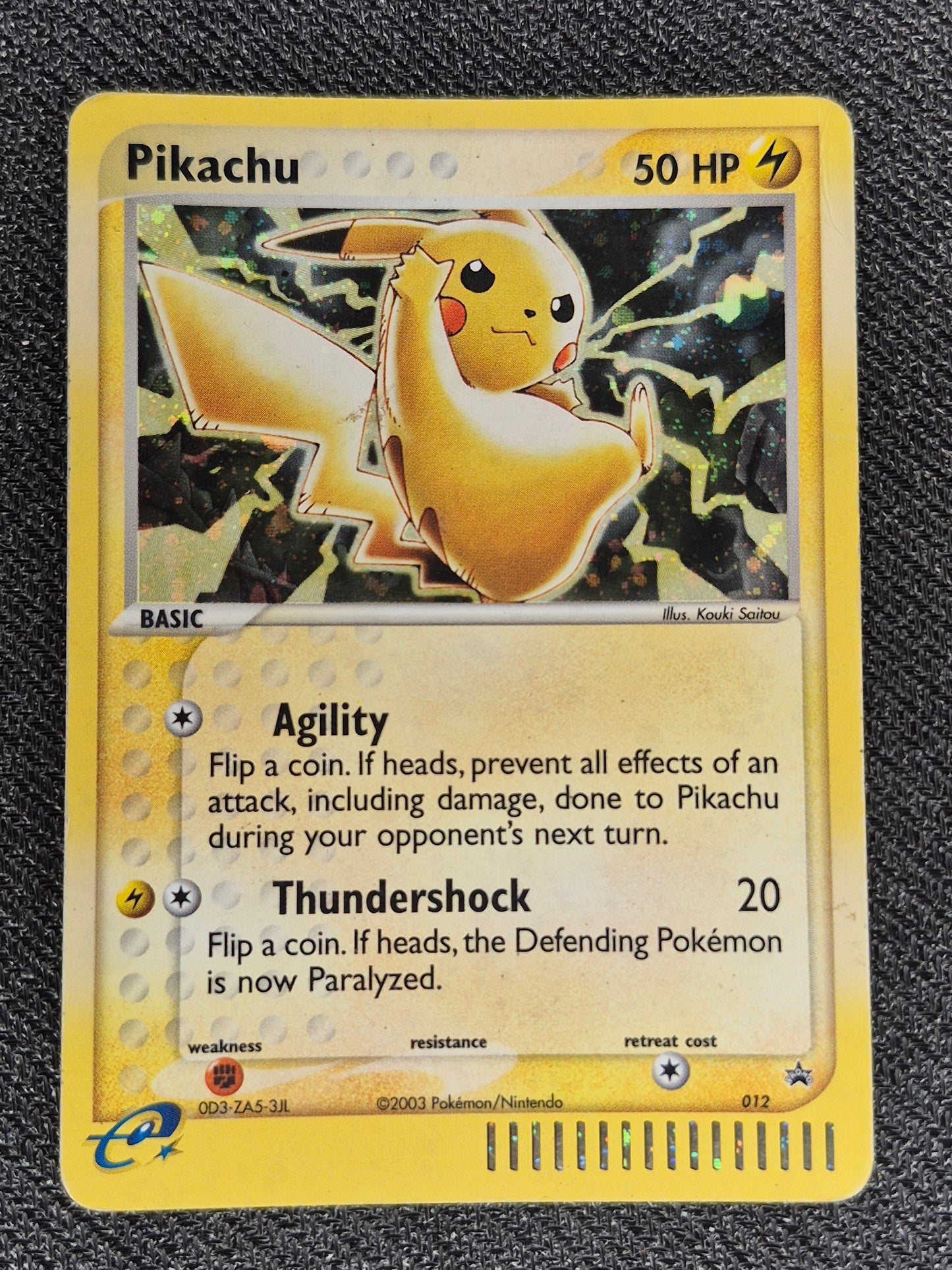 Pokemon E Series Pikachu 012 Black Star Promo 2003 Holo Rare MP