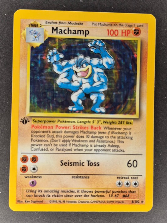 Machamp 1st Edition Base Set 8/102 Pokémon Card LP