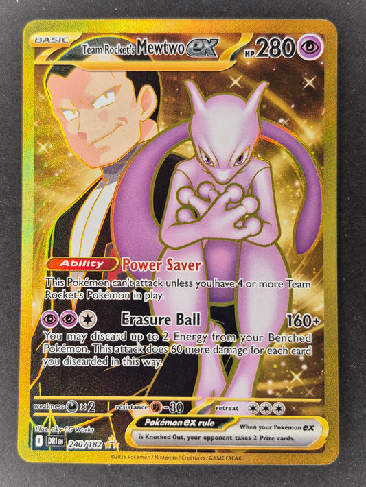 Pokemon Destined Rivals Team Rocket’s Mewtwo 240/182 Secret Rare NM