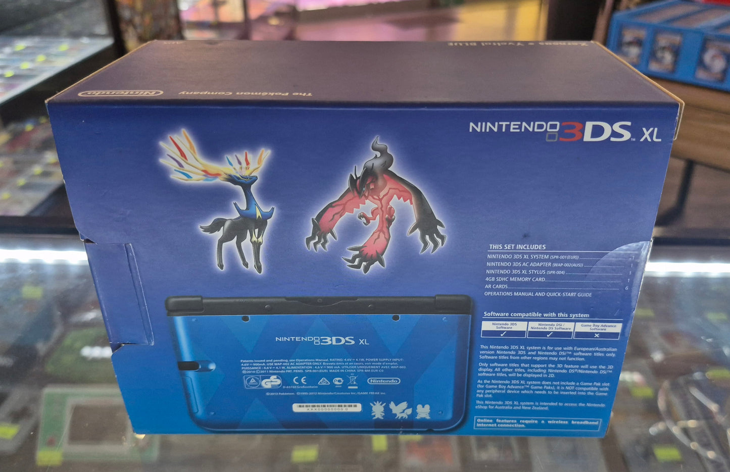 Nintendo 3DS XL- Pokemon LIMITED Xerneas & Yveltal BLUE Console in Box VGC