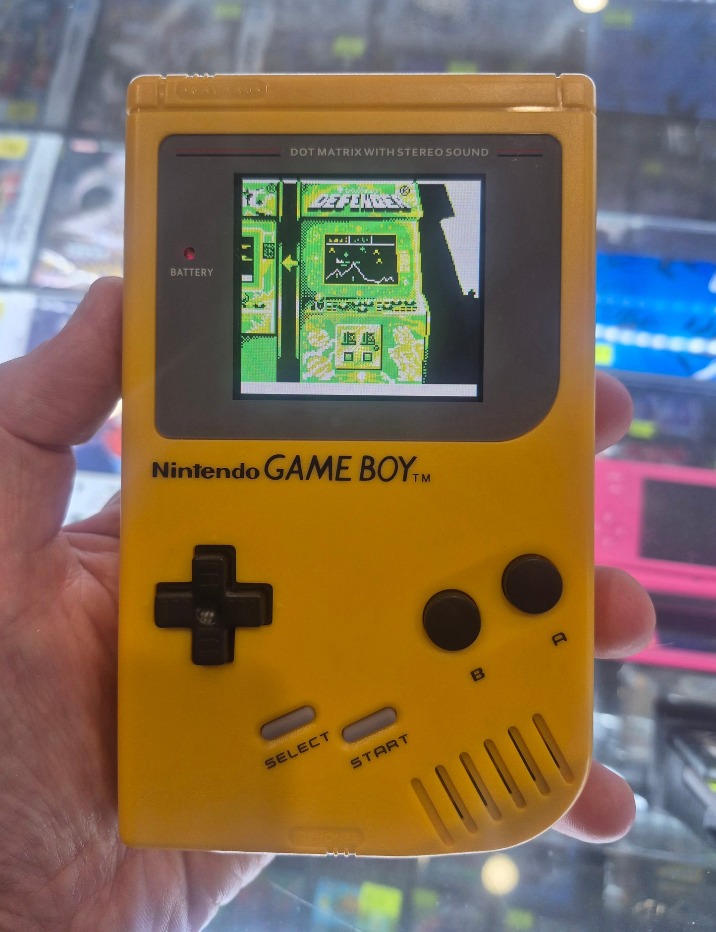 1989 Nintendo Gameboy Game Boy Original DMG-01 IPS BACKLIT SCREEN Yellow CASE OSD