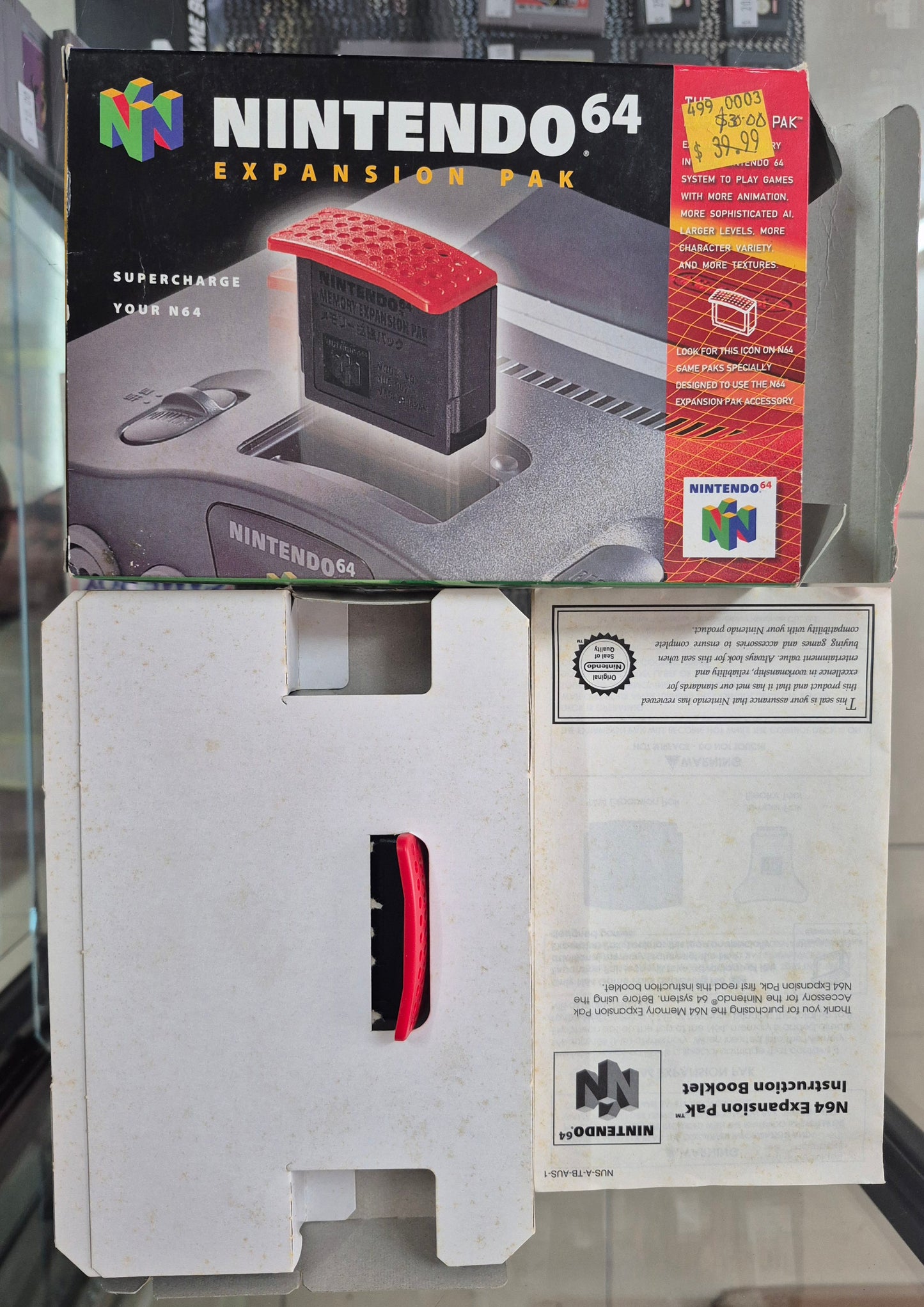 1998 Boxed(Like New)Nintendo 64 Expansion Pak in Clear Protector Case.