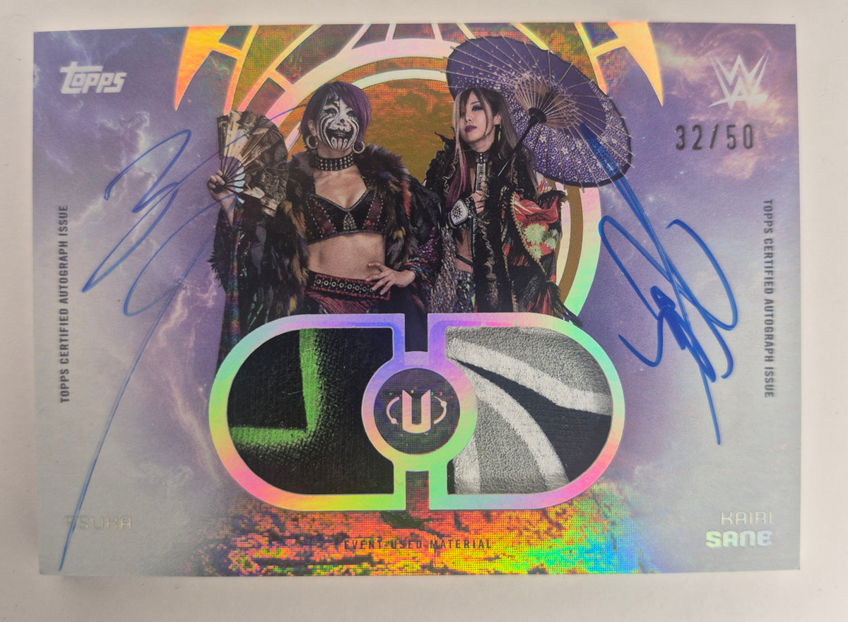 2025 Topps Universe WWE - #TTA-AKS Asuka Kairi Sane Tag Team Dual On Card Auto Patch /50