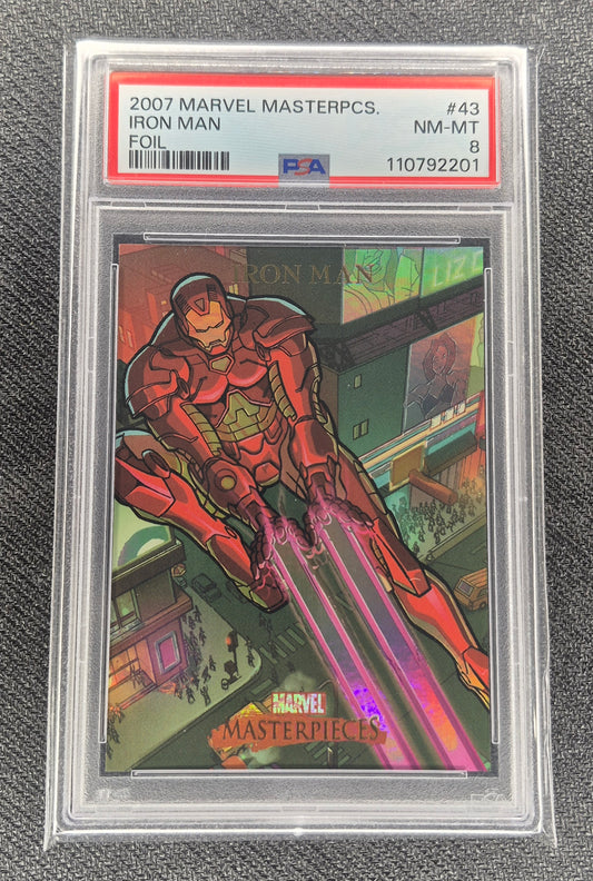2007 Marvel Masterpieces #43 IRON MAN  Foil PSA 8  NR-MT