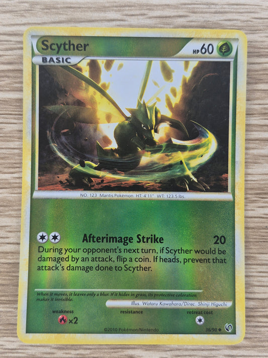 2010 Pokemon Scyther Undaunted 36/90  Reverse Holo LP