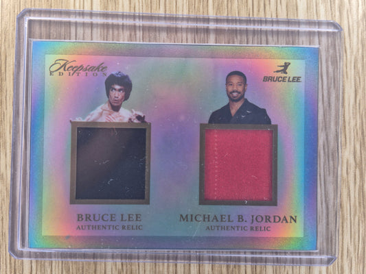 Keepsake Kaleidoscope Edition Bruce Lee Collection 50th Anniversary Bruce Lee/Michael B.Jordan Dual Relic Card