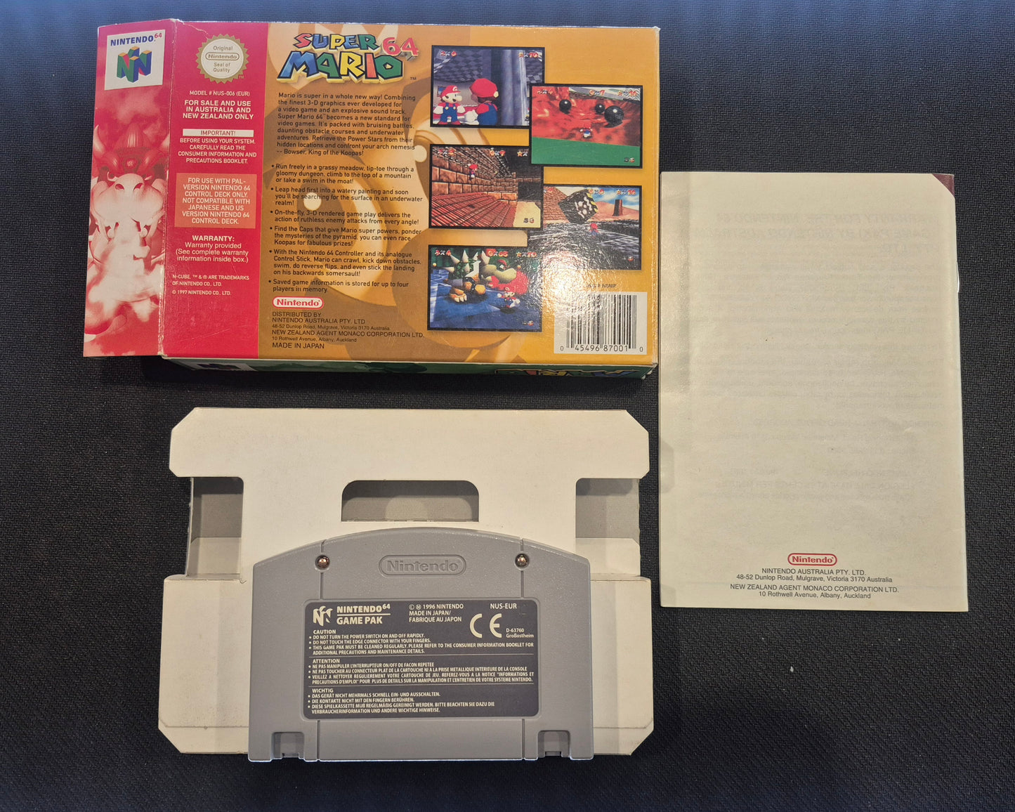 SUPER MARIO 64 NINTENDO 64 1997. PAL COMPLETE IN BOX