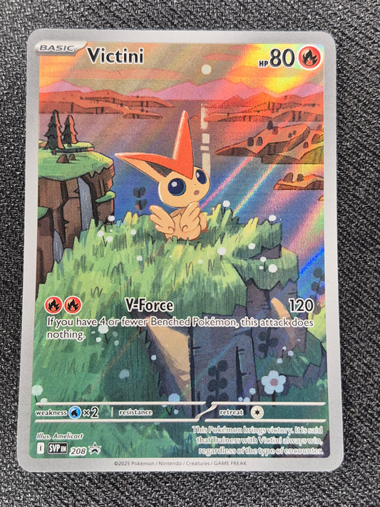Victini SVP 208 Illustration Rare Black Star Promo Pokemon Card