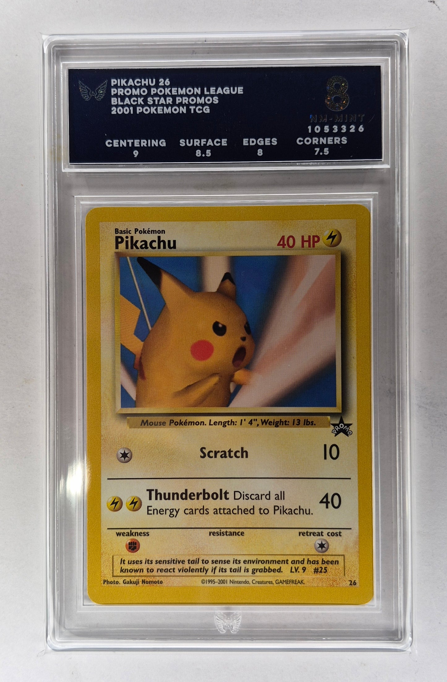 2001 Pokémon League Black Star Promo Pikachu #26 ARK 8 NM-Mint