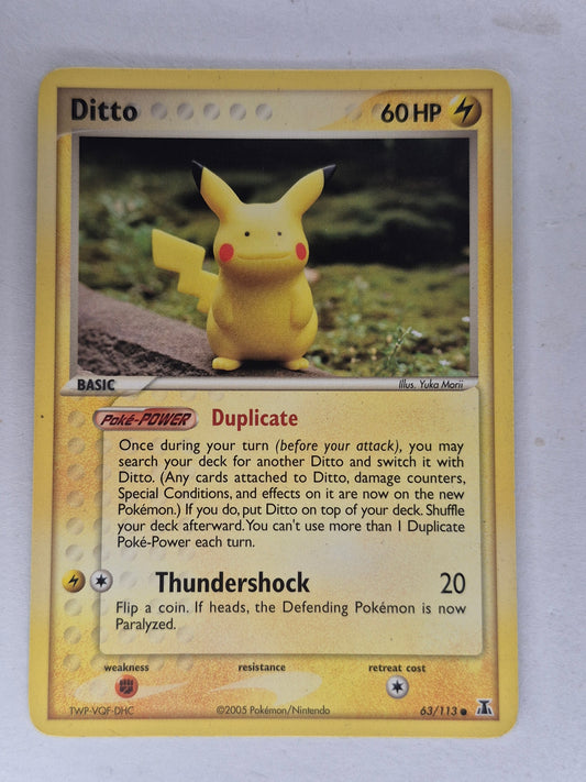 Ditto (Pikachu) 63/113 -Yuka Morii - Non-Holo Ex Delta Species Pokemon LP/MP
