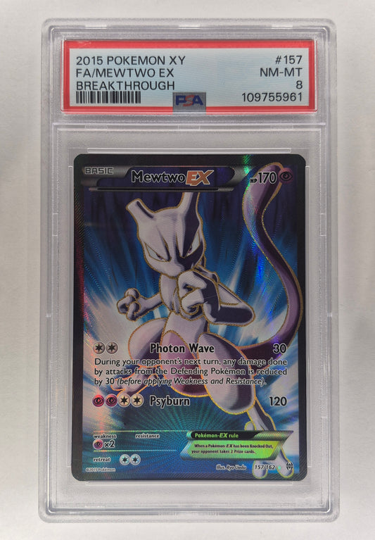 2015 Mewtwo Full Art EX 157/162 Pokemon XY BREAKThrough PSA 8 NM-MT