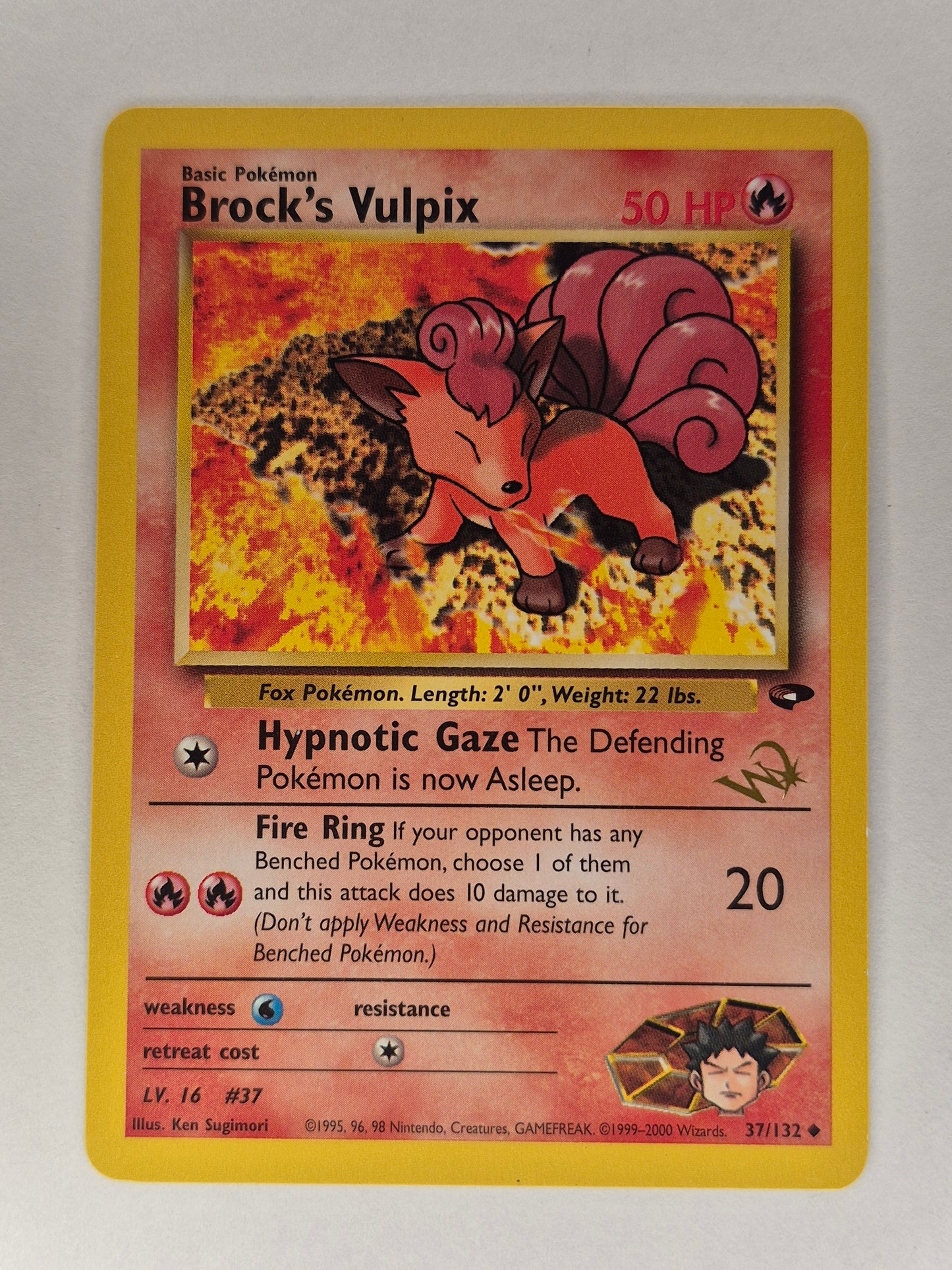 Pokemon W Stamped 1999  Brock's Vulpix 37/132 LP
