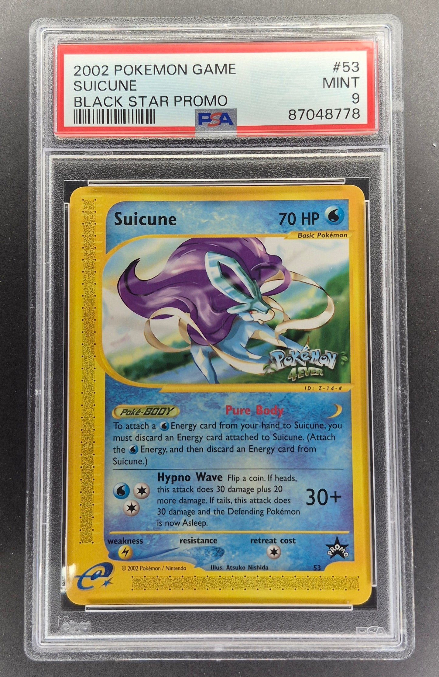 2002 Pokémon Game Suicune Black Star Promo #53 PSA 9