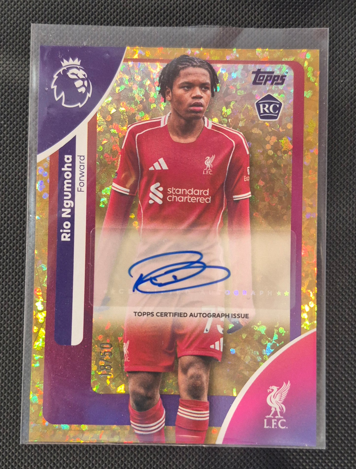 Rio Ngumoha 25/26 Topps Premier League Rookie Gold Auto 18/50  Liverpool