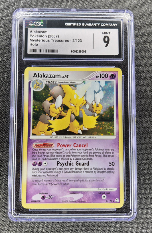 2007 Pokémon Mysterious Treasures 2/123 Alakazam Holo CGC 9