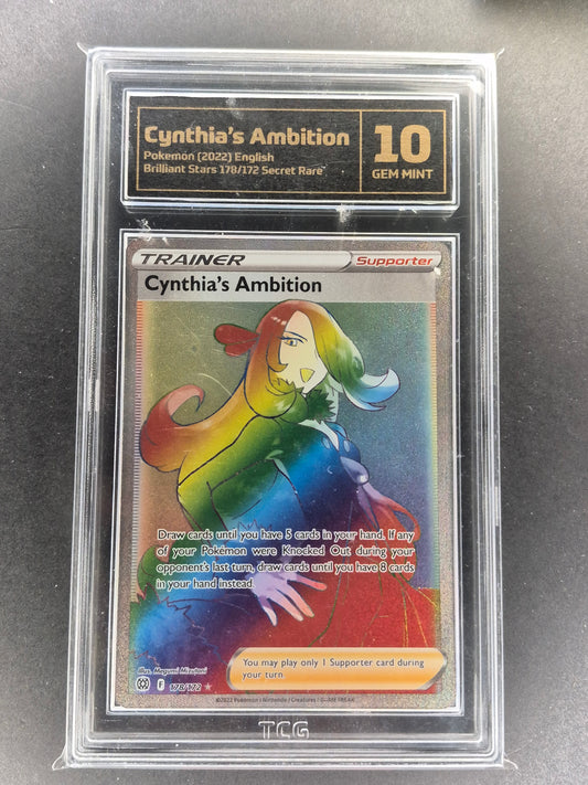2022 Pokémon Brilliant Stars 178/172 Cynthia's Ambition Rainbow Secret Rare TCG 10