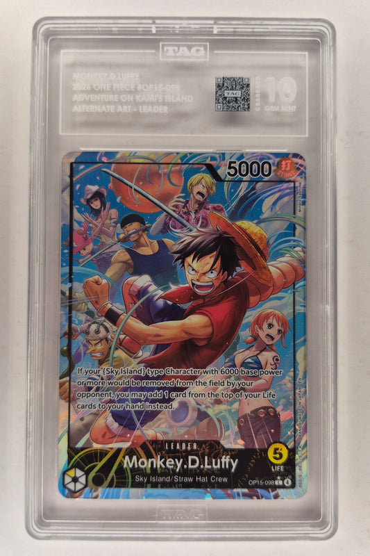 2026 One-Piece OP15-098 Monkey D.Luffy Alt Leader Kami's Island TAG 10