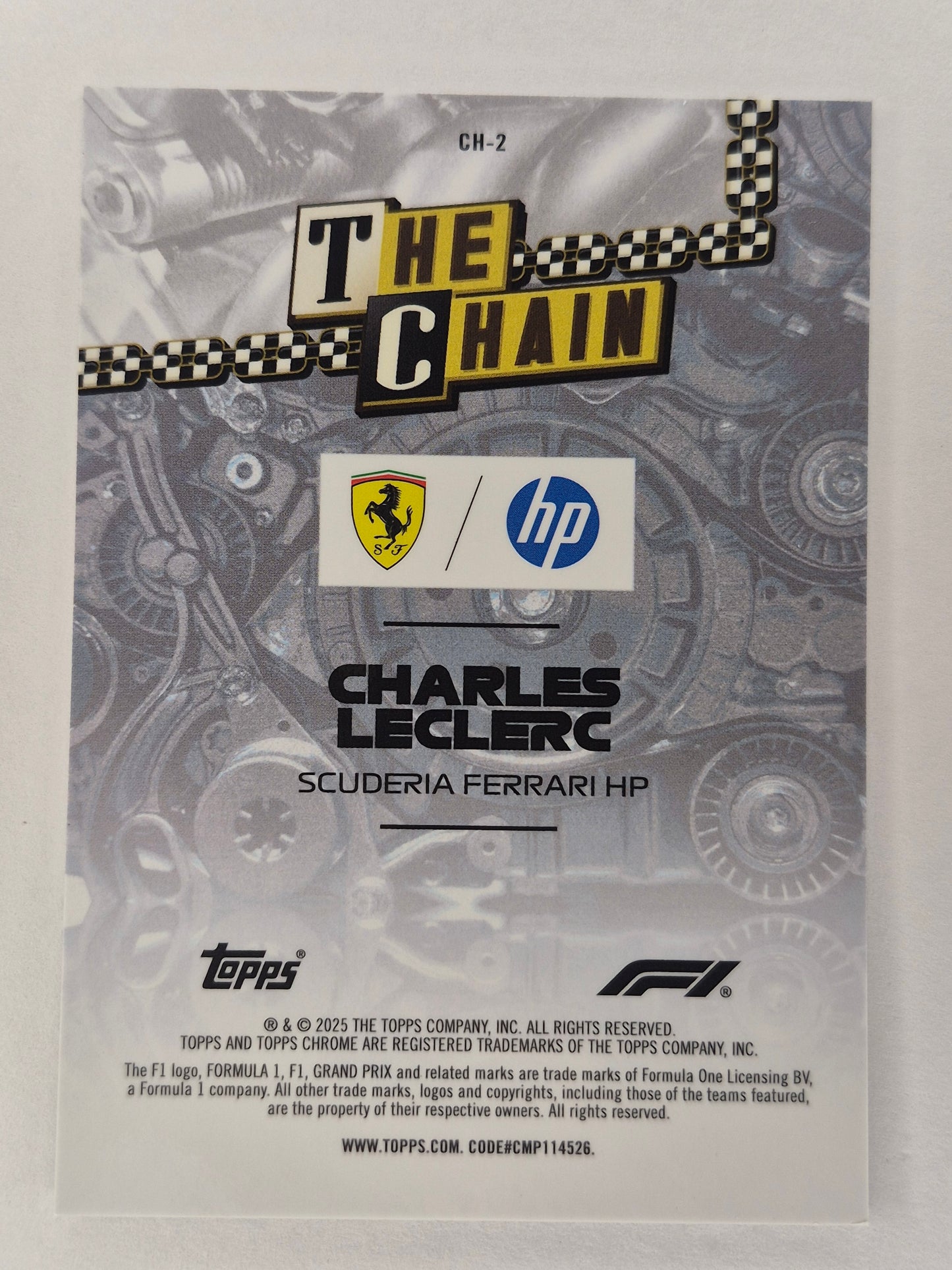 2025 Topps Chrome F1 Charles Leclerc The Chain Insert 1:2400 Value Packs CH-2 NM