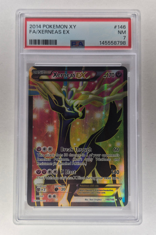 2014 Pokémon XY 146/146 Full Art Xerneas EX PSA 7 NM