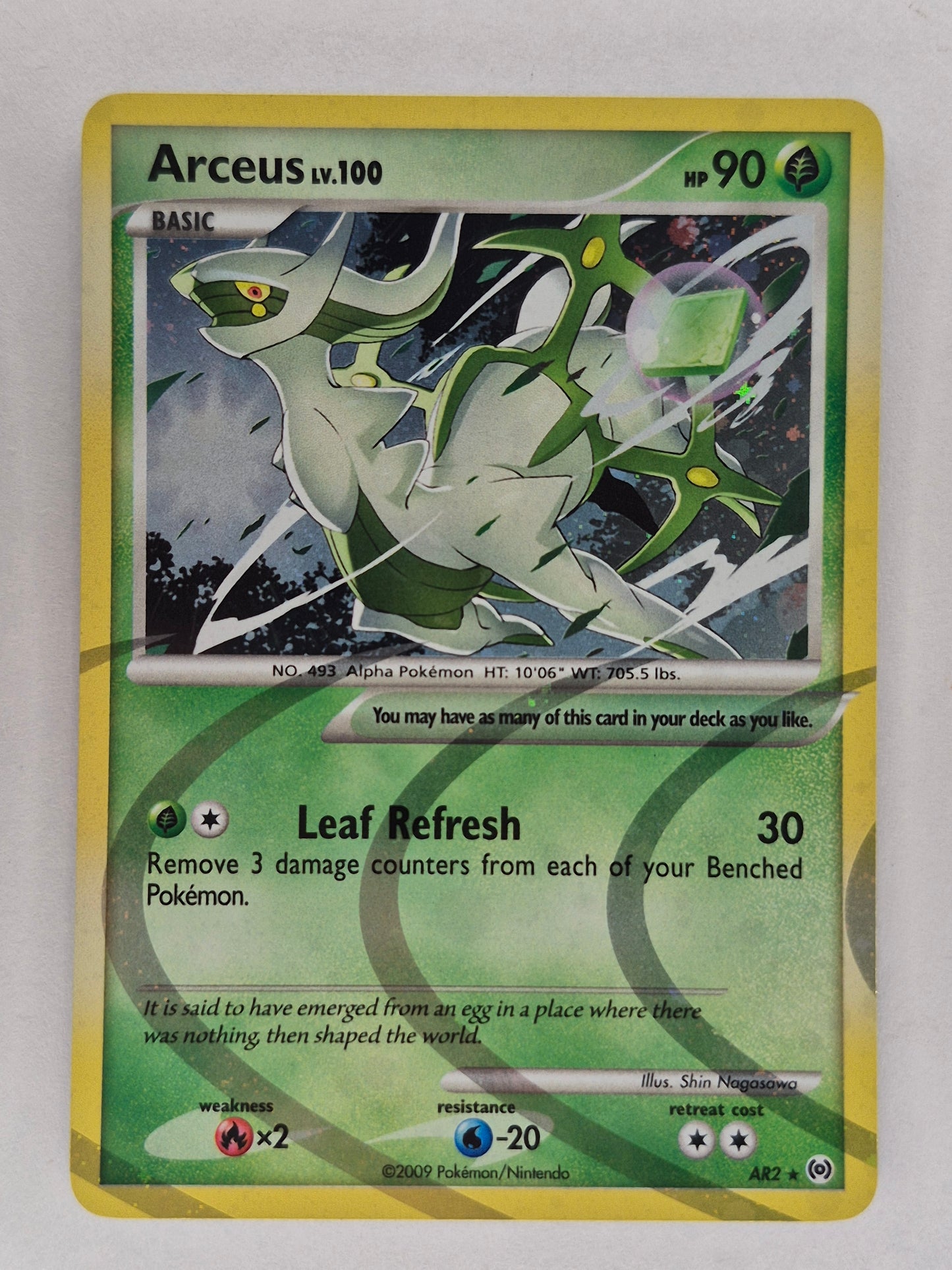 2009 Pokemon Platinum Arceus Lv. 100 Holo  AR2 Beautiful Card LP