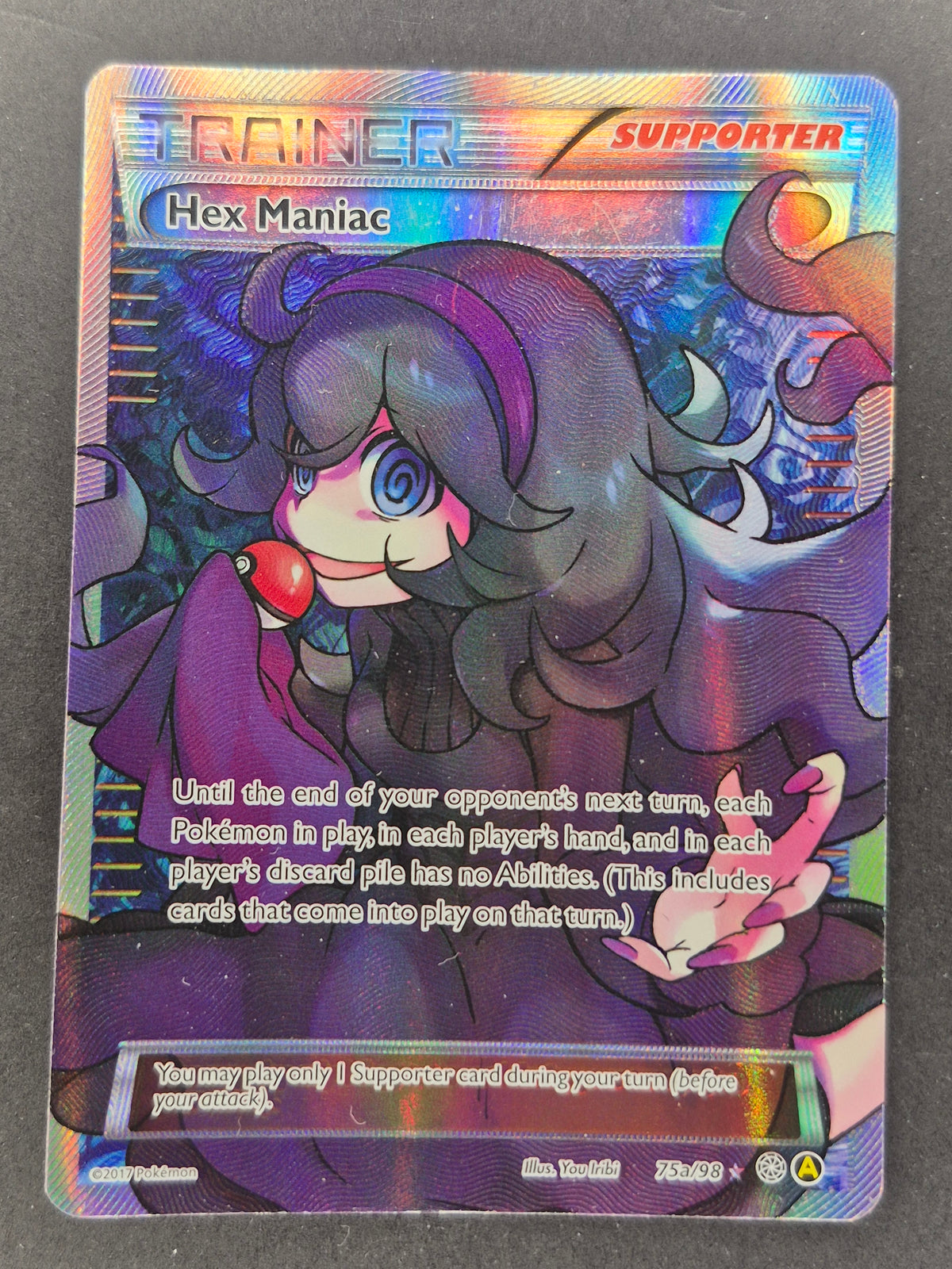 Hex Trainer Pokemon TCG 2017 Hex Maniac 75a/98 Alternate Art Full Art Trainer Supp ...