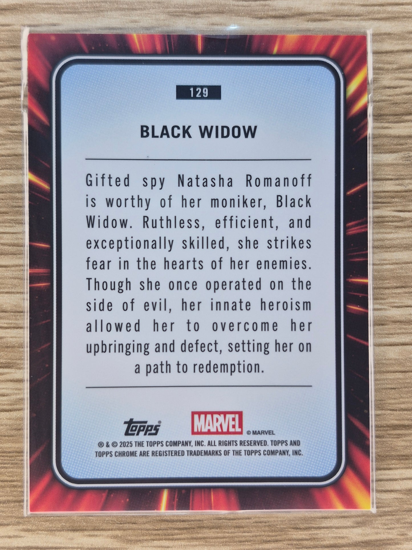 Marvel Topps Chrome 2025 Yellow Lava Black Widow #129