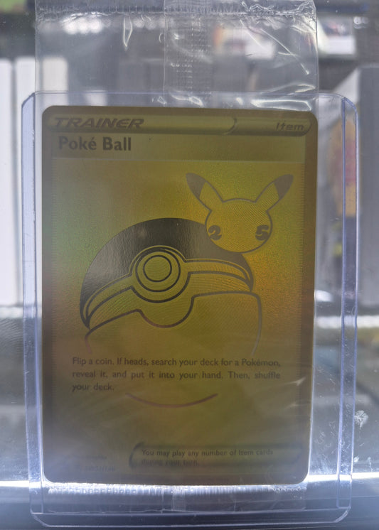 Pokemon Celebrations SWSH146 Gold Trainer Poke Ball Sealed