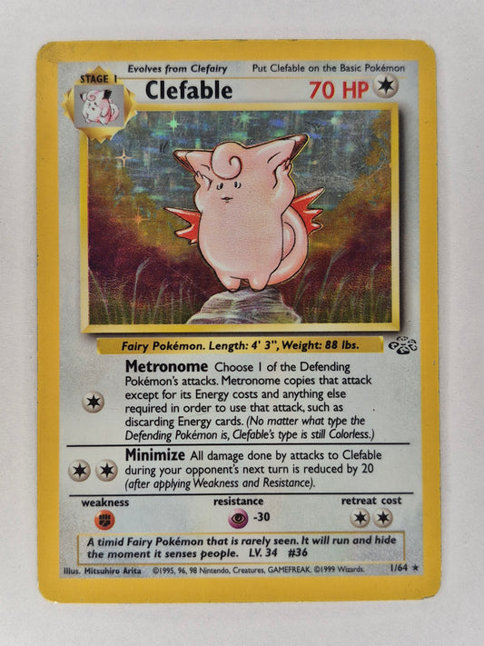 Pokemon 1999 Clefable Base Set Holo Rare 1/64 MP