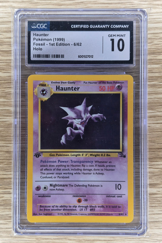 1999 Pokémon Fossil Haunter Holo 1st Edition 6/62 CGC 10