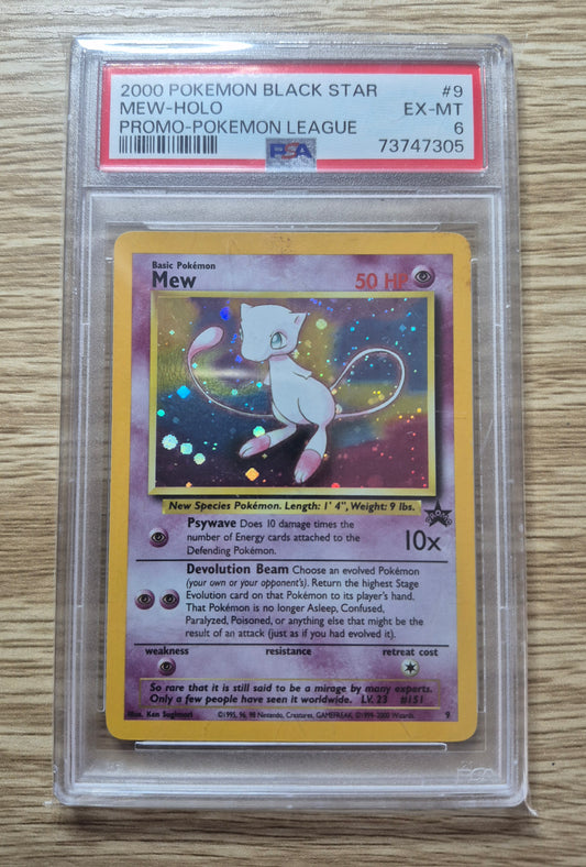 2000 Pokémon Black Star Mew Promo Holo Pokemon League PSA 6