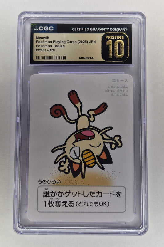 CGC 10 Pristine Meowth Pokémon Playing Cards(2025) Pokémon Taruka Effect Card