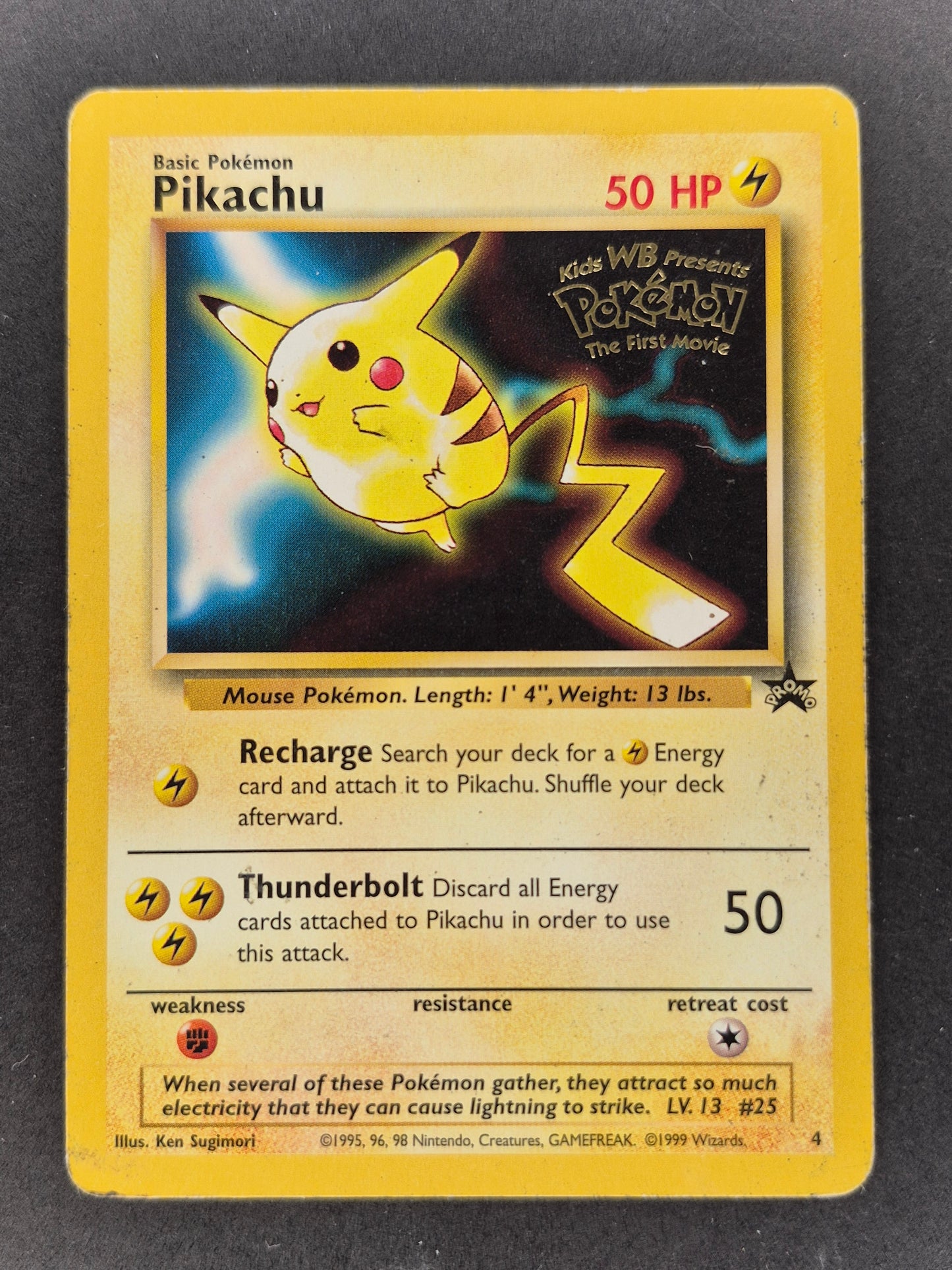 Pikachu Promo 4 Rare Kids WB Pokemon the First Movie 1999 - MP