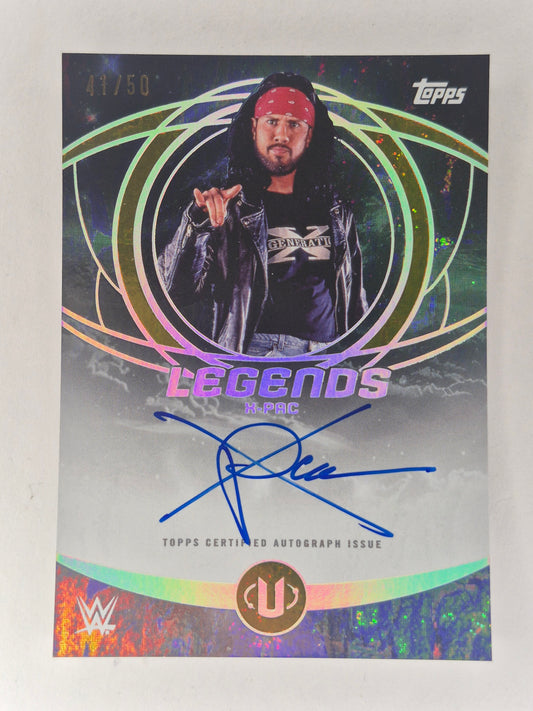 2025 Topps WWE Universe LGA-PAC LEGENDS AUTO of X-PAC Gold 41/50