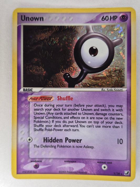 2005 Pokemon  Unown Y/28 EX Unseen Forces Holofoil Rare LP