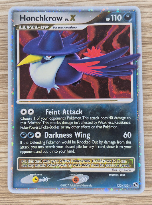 Honchkrow Lv X 132/132 Holo Secret Wonders Diamond Pearl Pokemon 2007 LP
